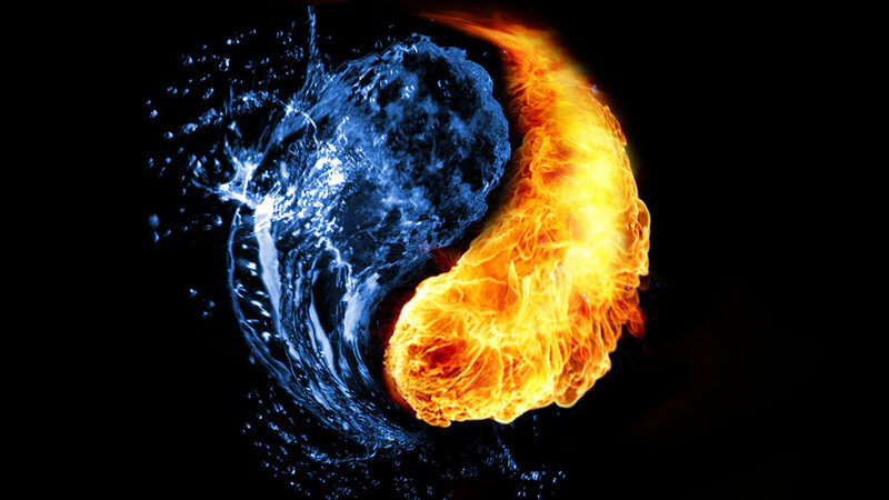 Fire and Water Yin-yang — Blue