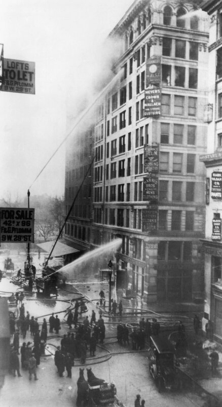 Fire at a city building