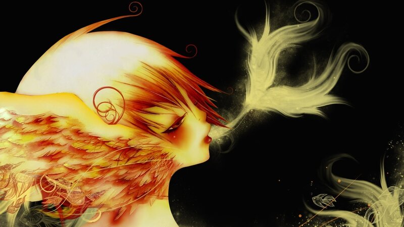 fire bird girl art