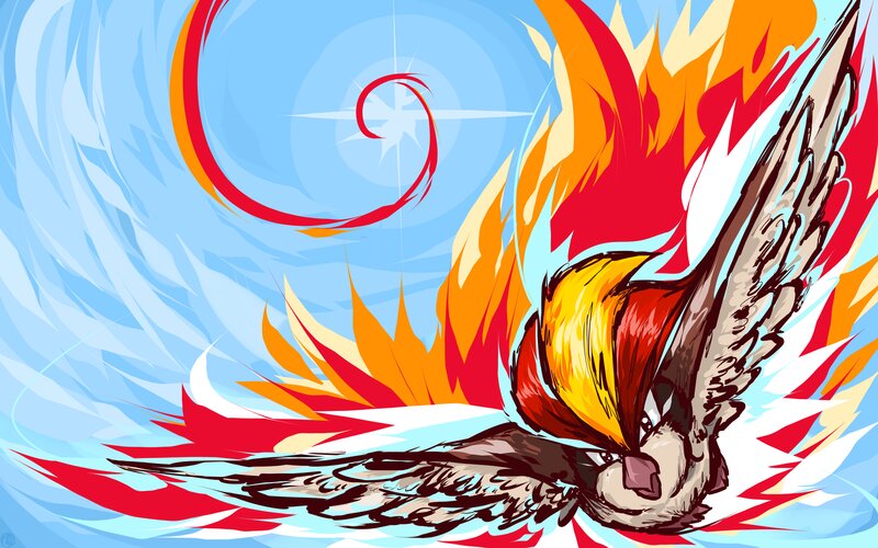 Fire Bird in Flight