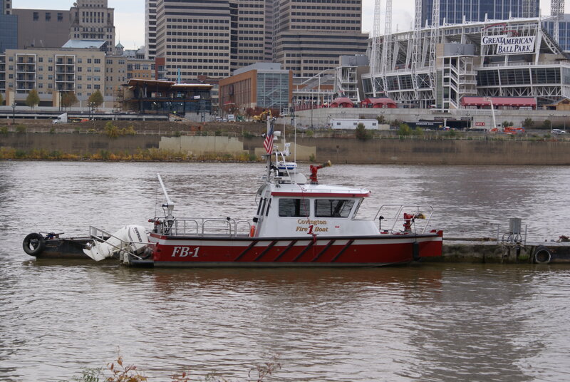 Fire Boat on River