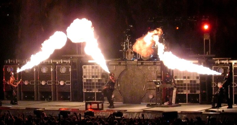Fire-breathing concert performance