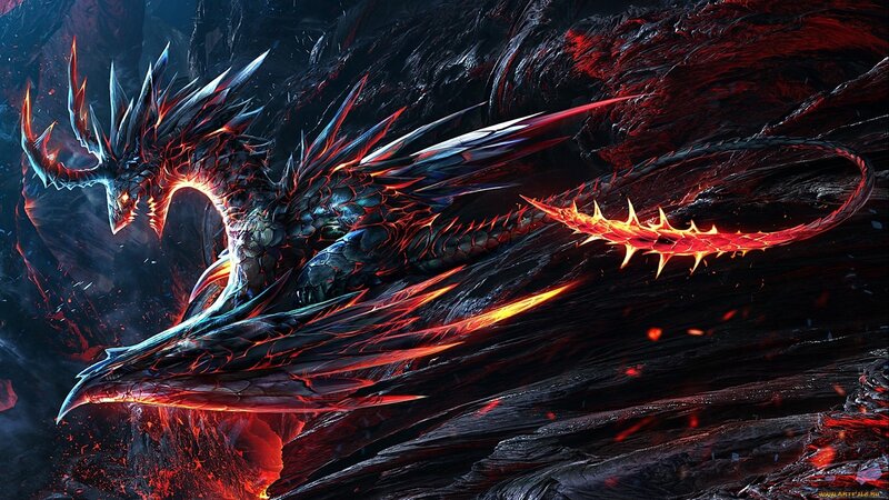 Fire-breathing Dragon — Black