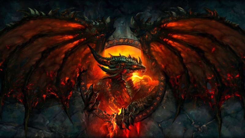 Fire-breathing Dragon — Red, Dramatic, Night, Digital Art, Wings