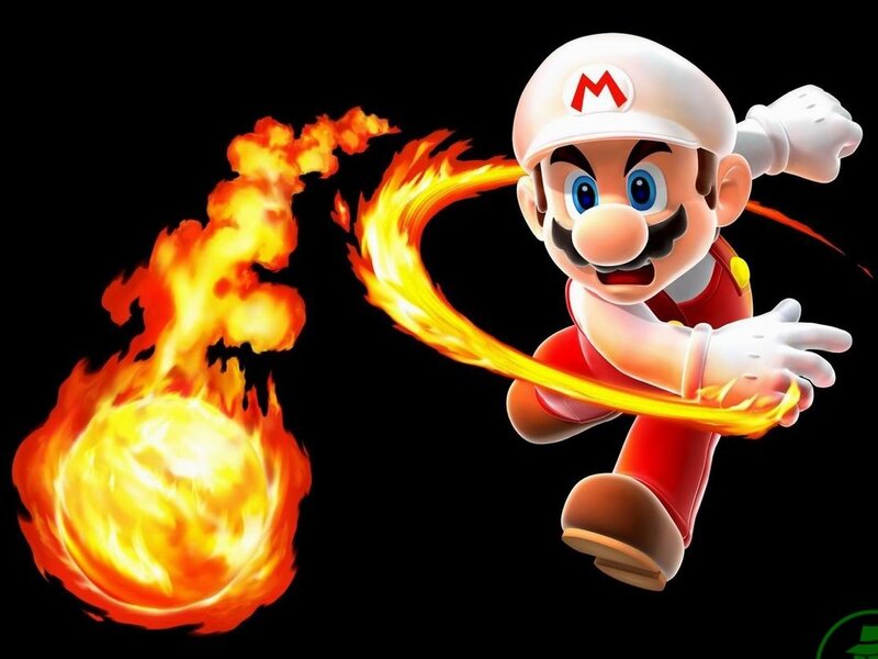 Fire-breathing Mario