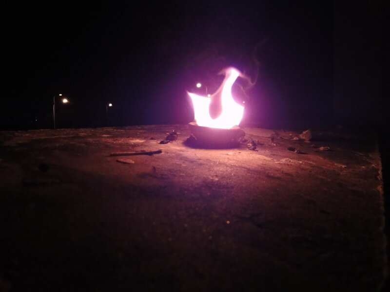 fire burning at night