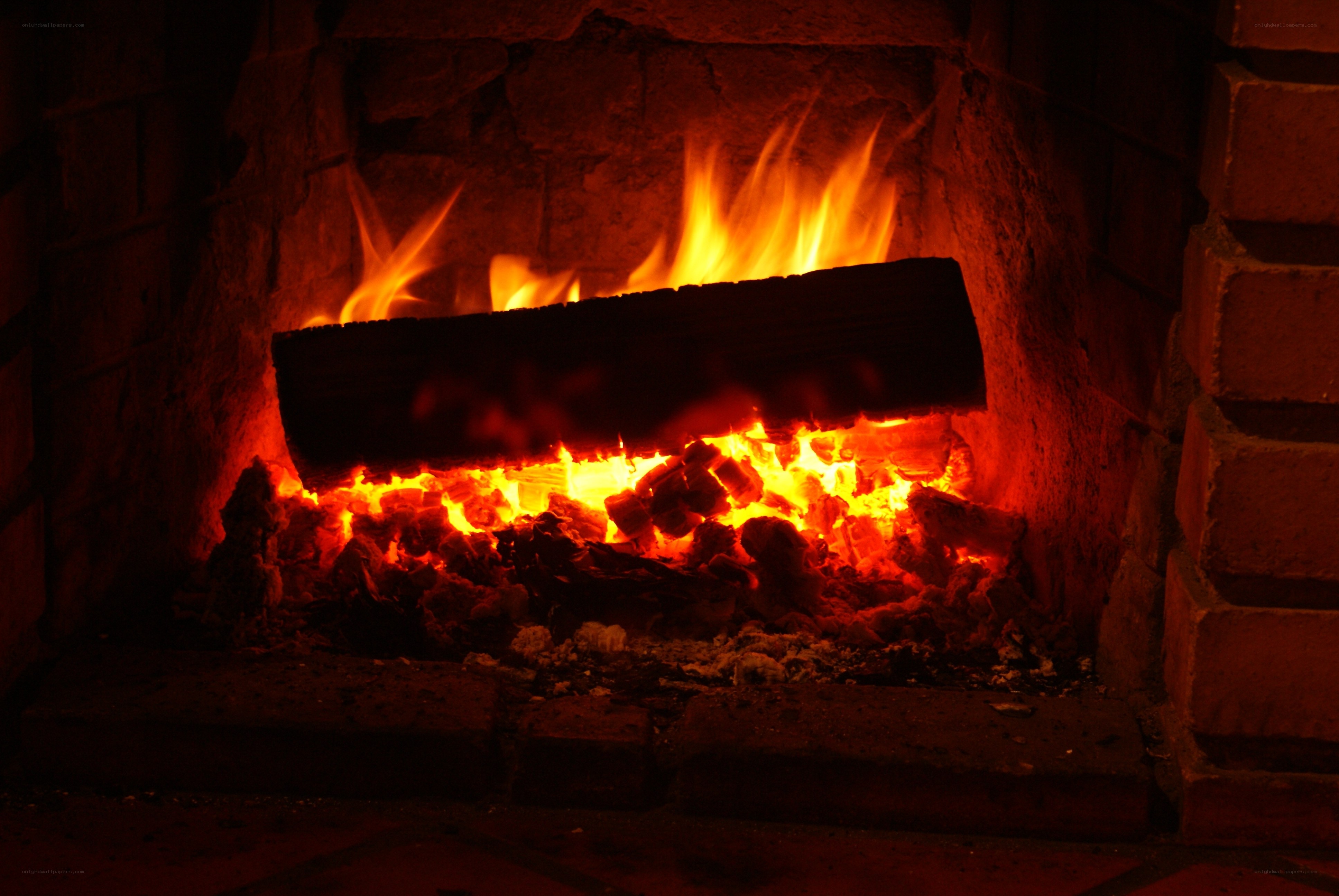 fire burning in a fireplace