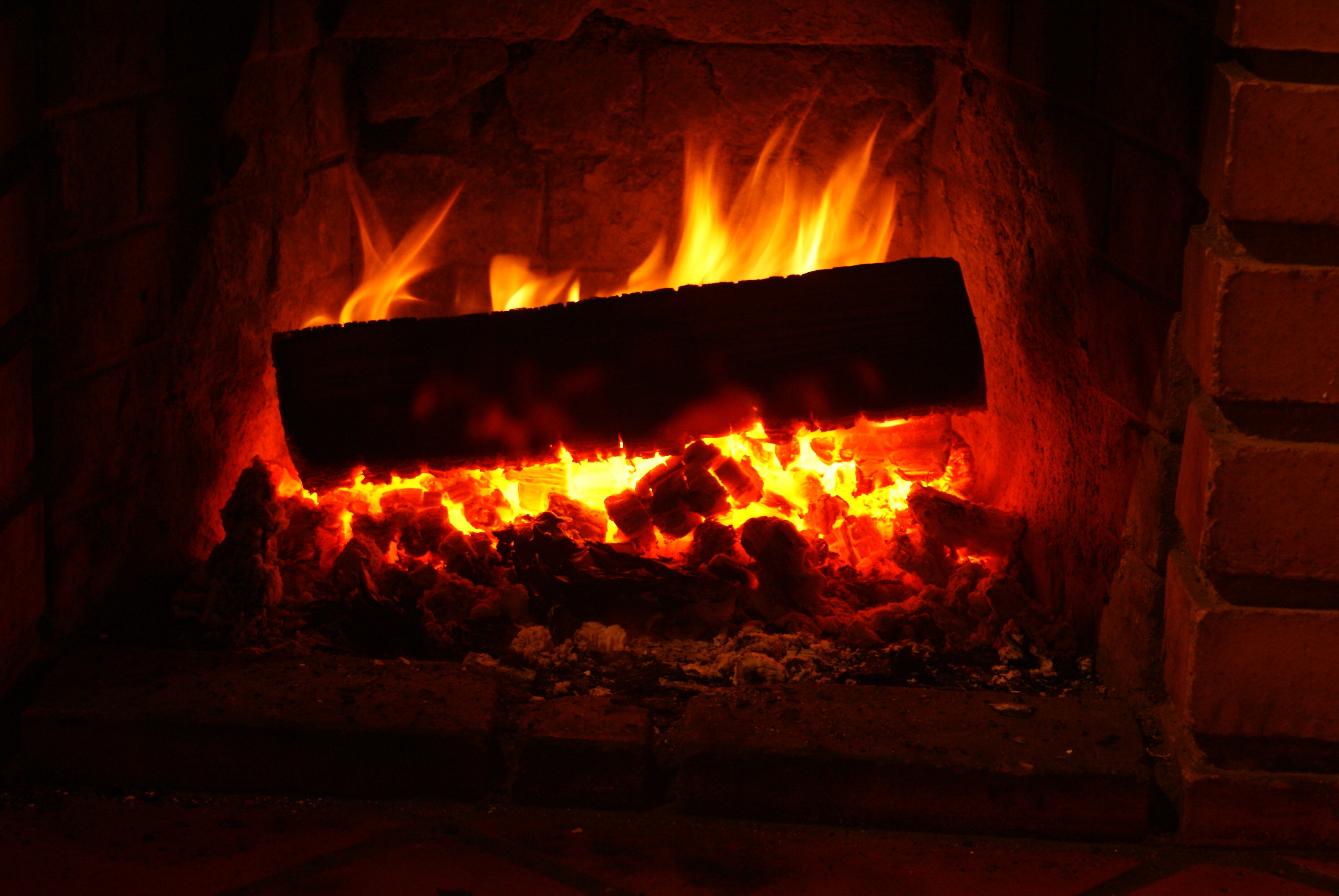 fire burning in a fireplace