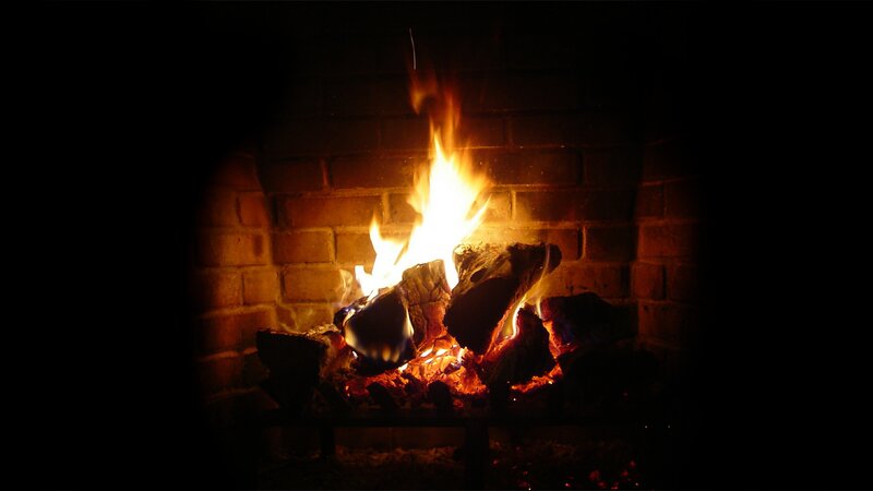 fire burning in a fireplace