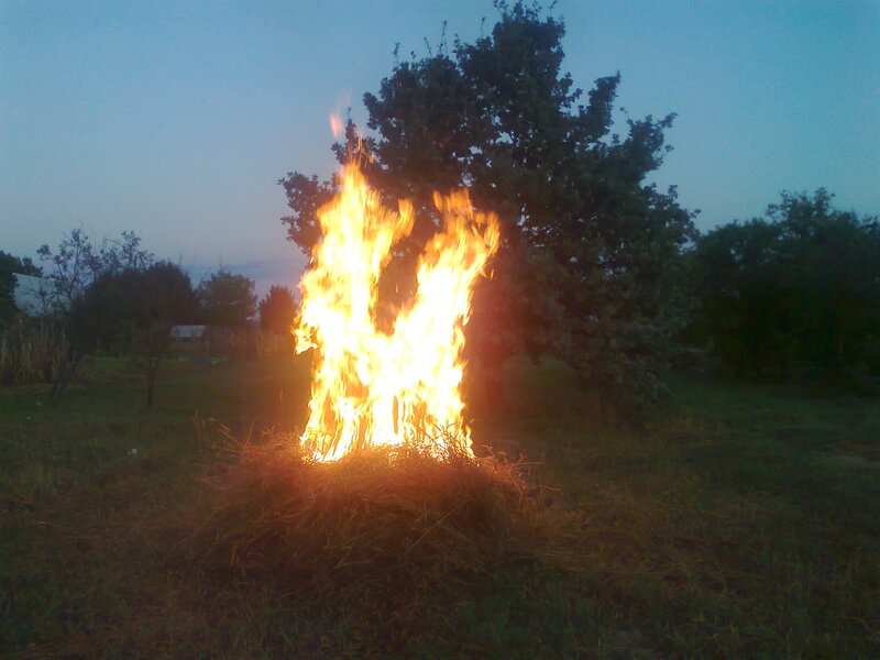 Fire Burning in Grass