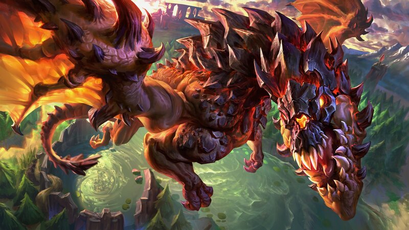 Fire Dragon in Flight — Red, Dramatic, Sunset