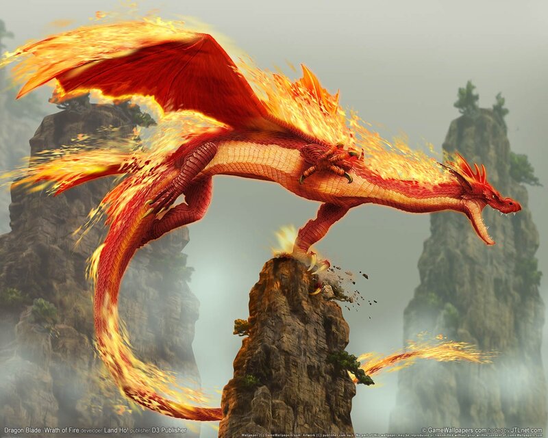 Fire Dragon in Flight — Red