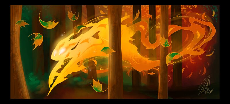 Fire Dragon in Forest