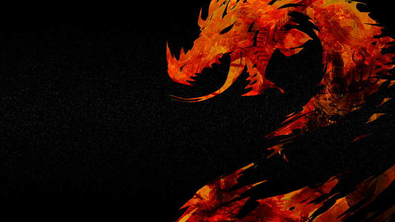 Fire Dragon Silhouette — Red