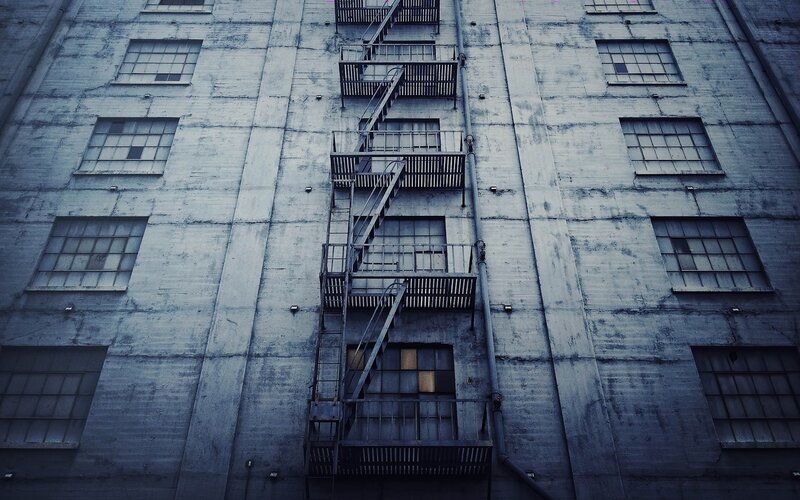 Fire Escape on Concrete Building