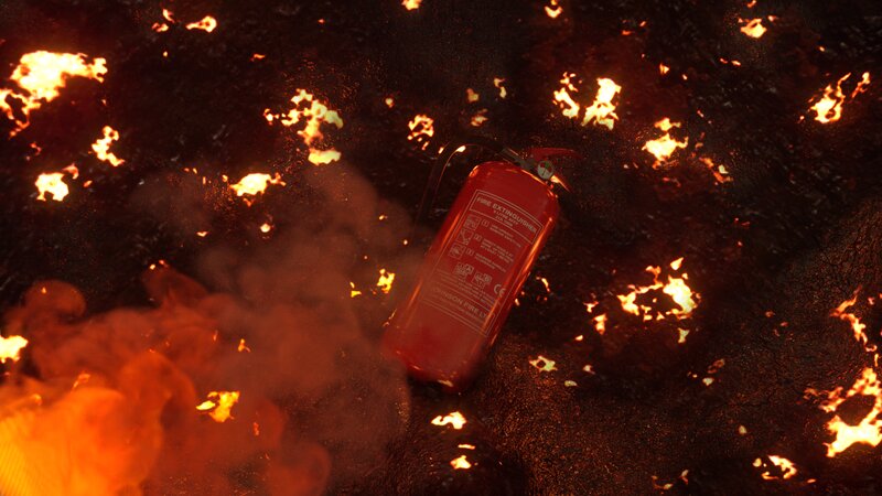 Fire Extinguisher in Flames