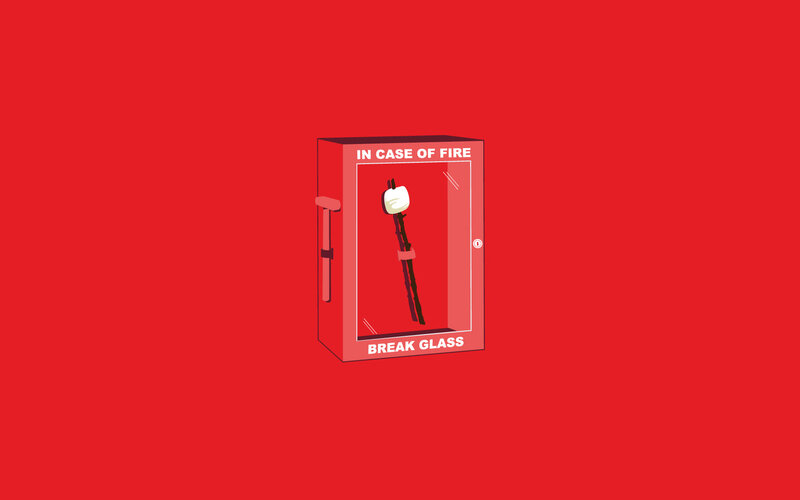 fire extinguisher with marshmallow