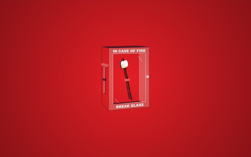 fire extinguisher with marshmallow