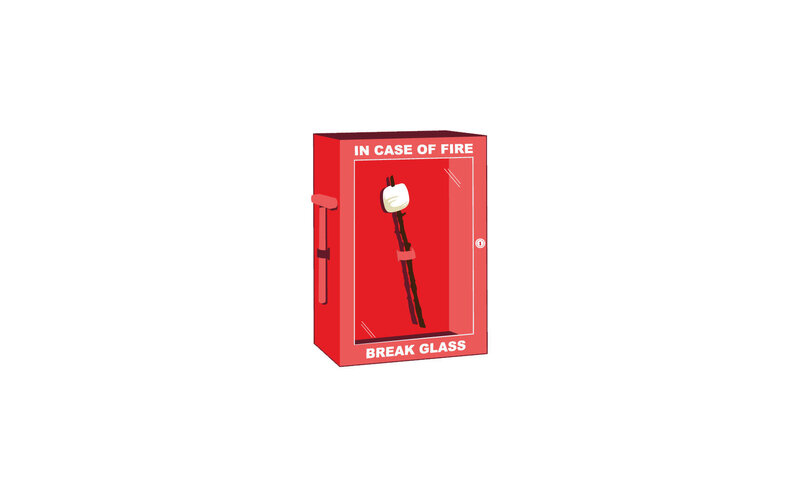 fire extinguisher with marshmallow