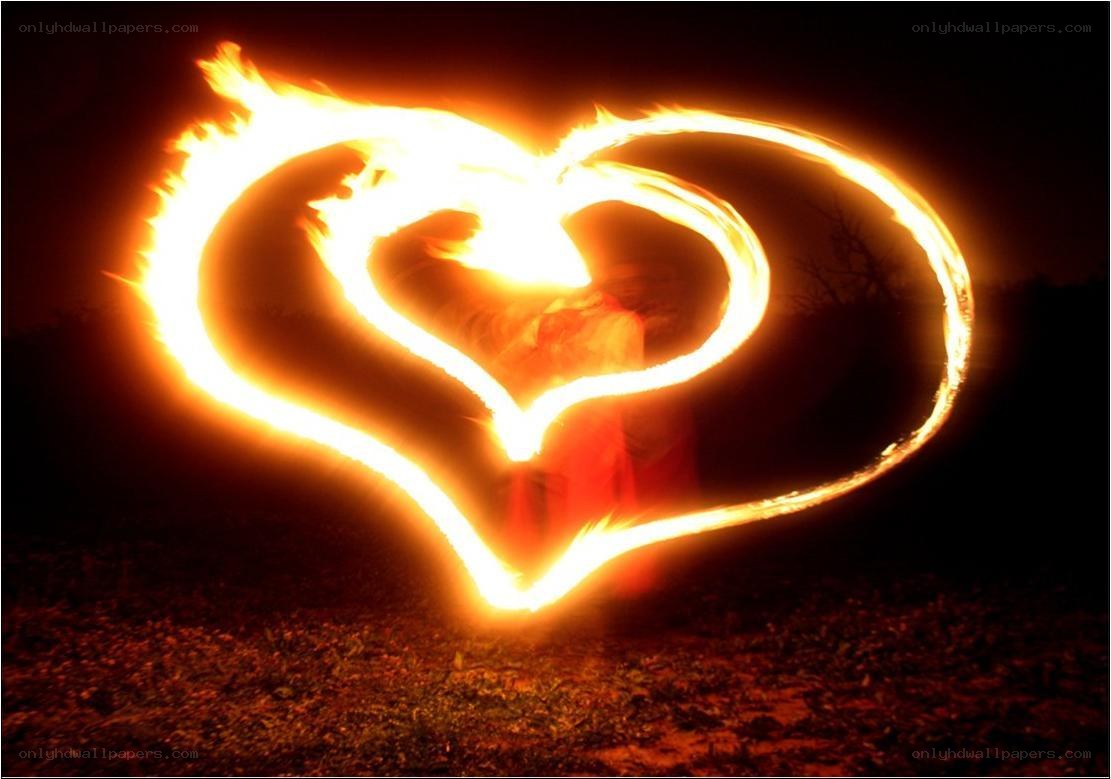 Fire heart light painting