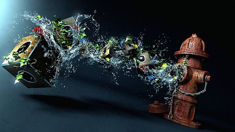 fire hydrant water explosion