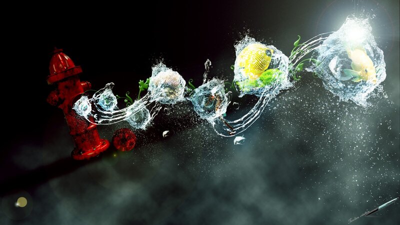 fire hydrant water splash