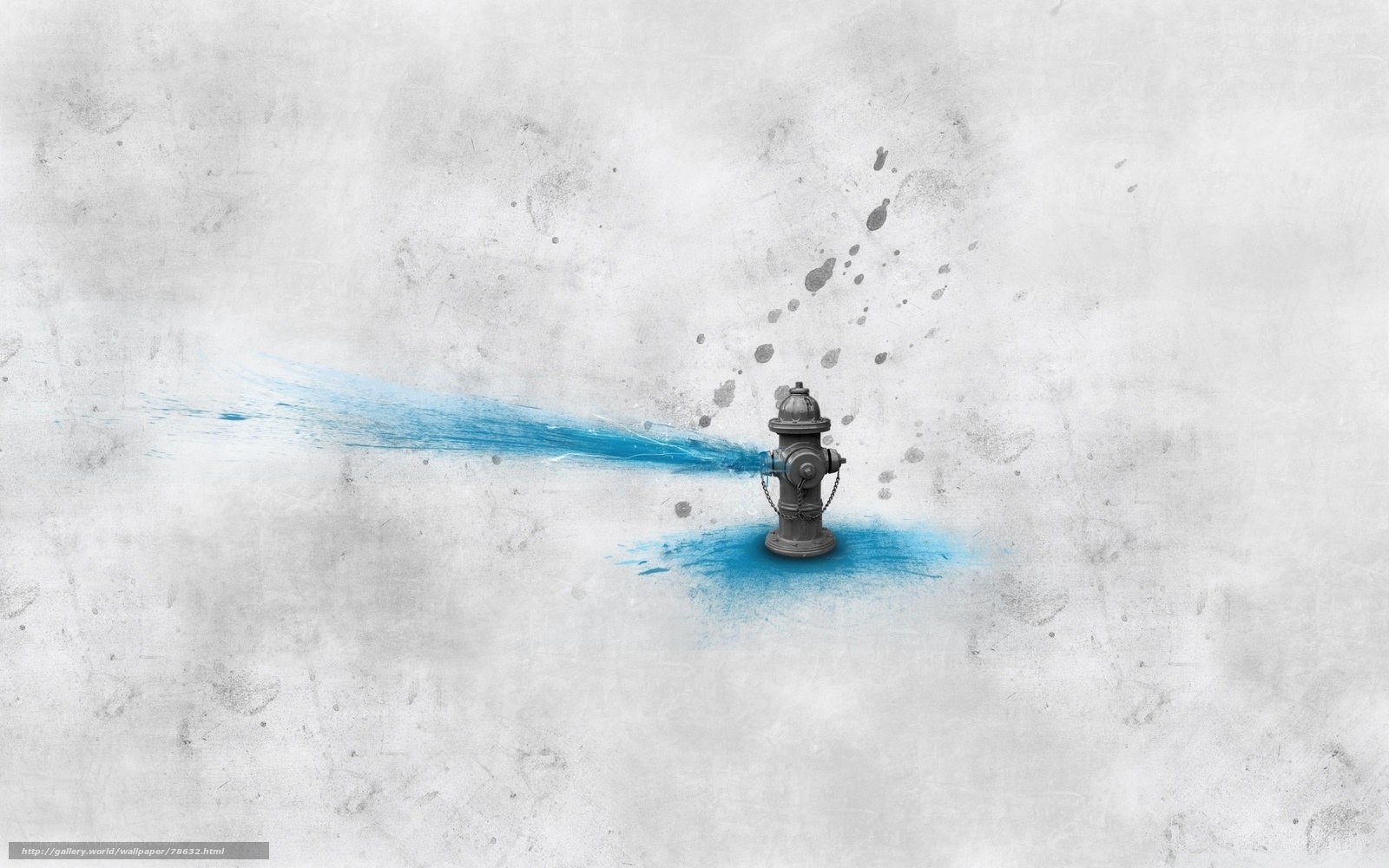 fire hydrant with blue water spray