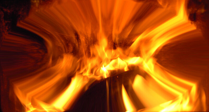 Fire in a Fireplace — Orange