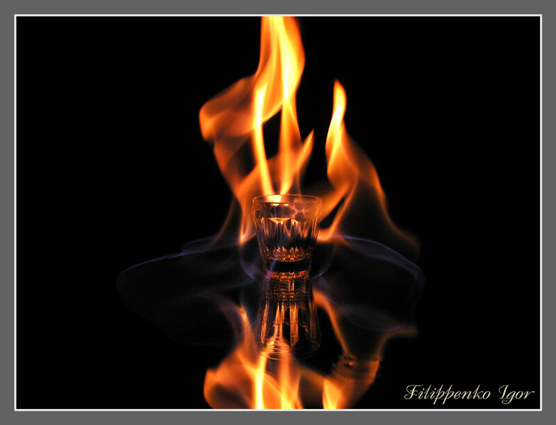 Fire in a shot glass