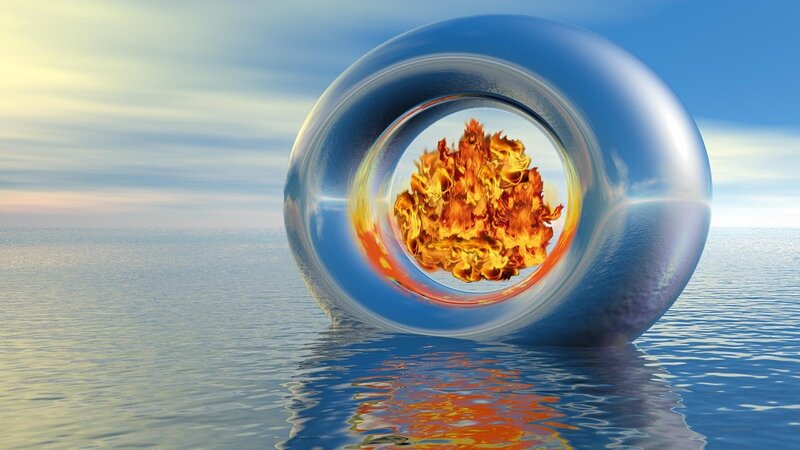 Fire in Glass Sphere