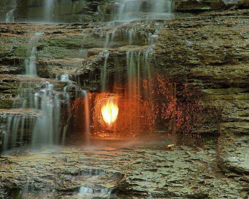 Fire in Waterfall Cave