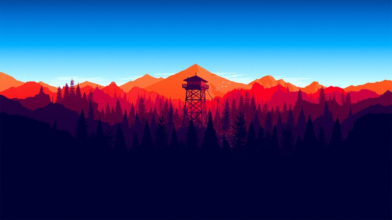 Fire Lookout Tower — Blue, Serene, Sunset