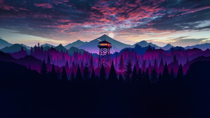 Fire Lookout Tower — Purple