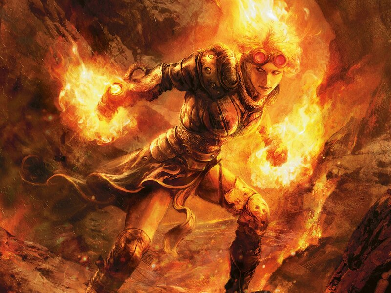 Fire mage in a cave