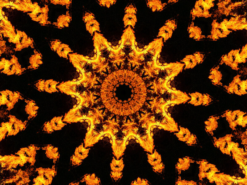Fire Mandala Pattern — Orange, Dramatic