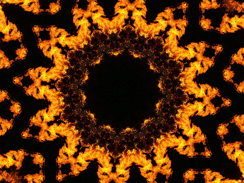 Fire Mandala Pattern — Orange