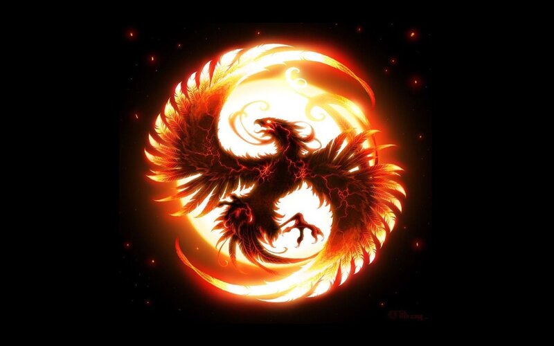 Fire Phoenix Bird — Orange