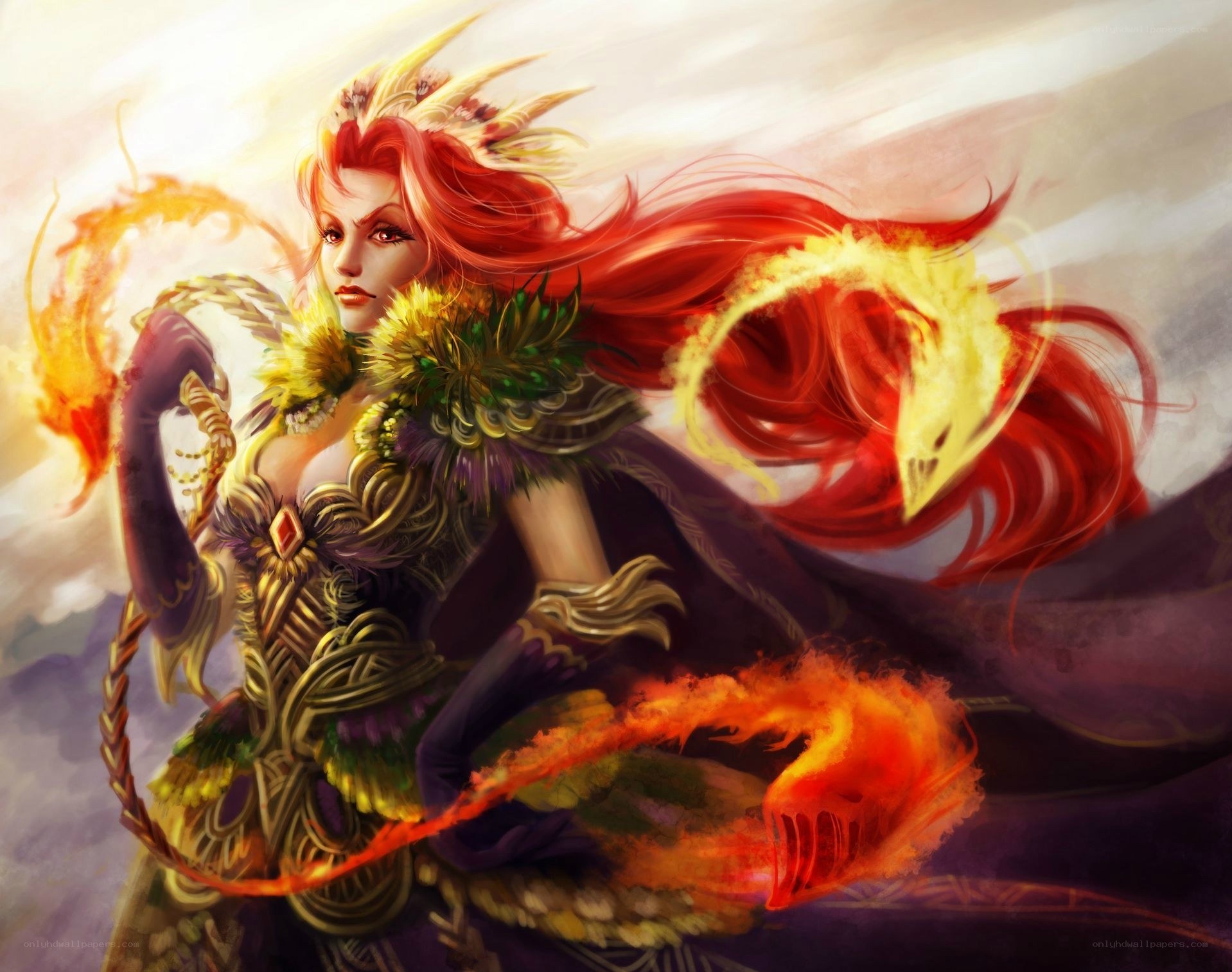fire phoenix warrior woman