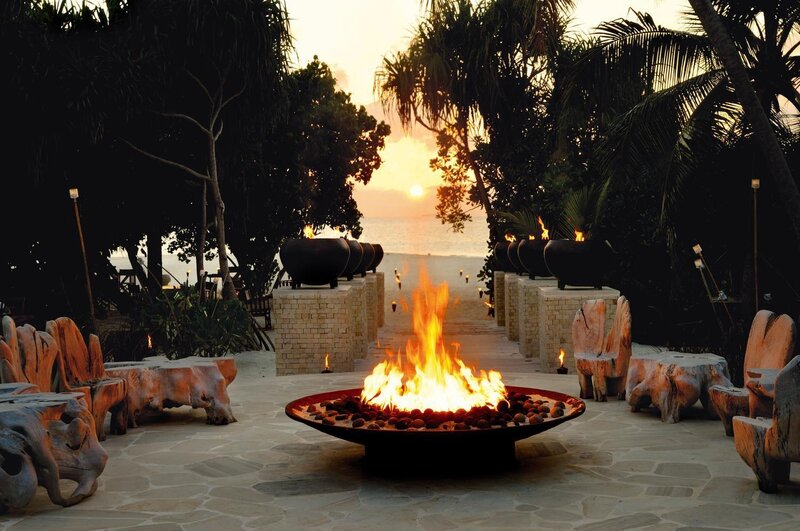 Fire Pit on Beach — Orange, Serene