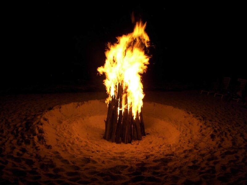 Fire Pit on Beach — Orange