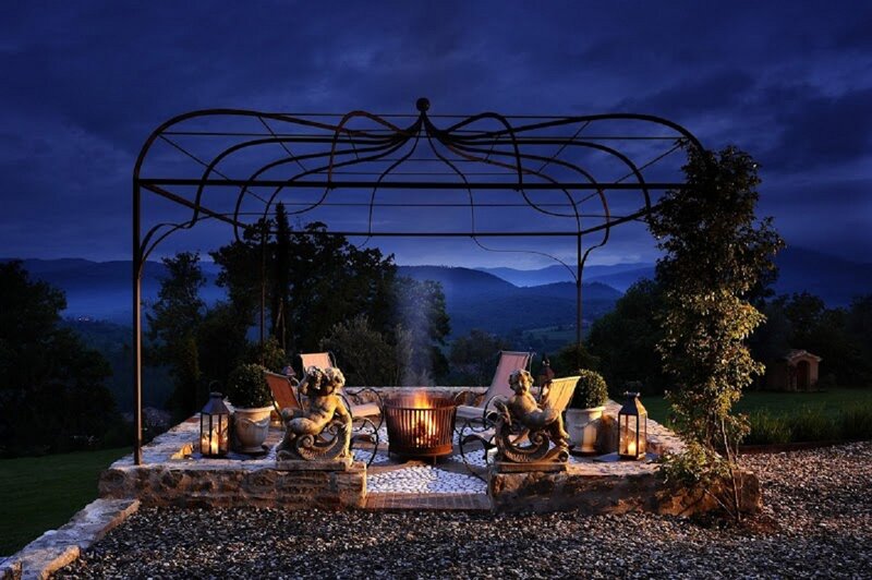 Fire Pit under Pergola