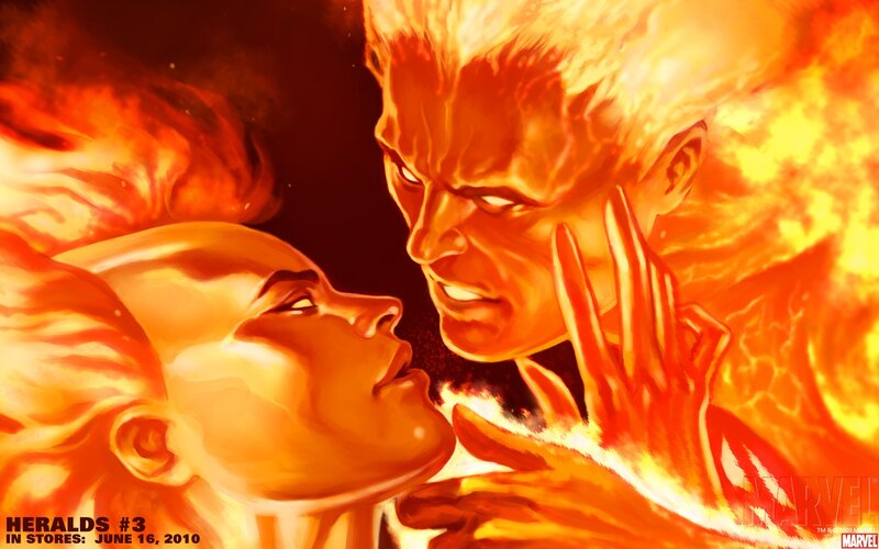 fire-powered couple in comic art