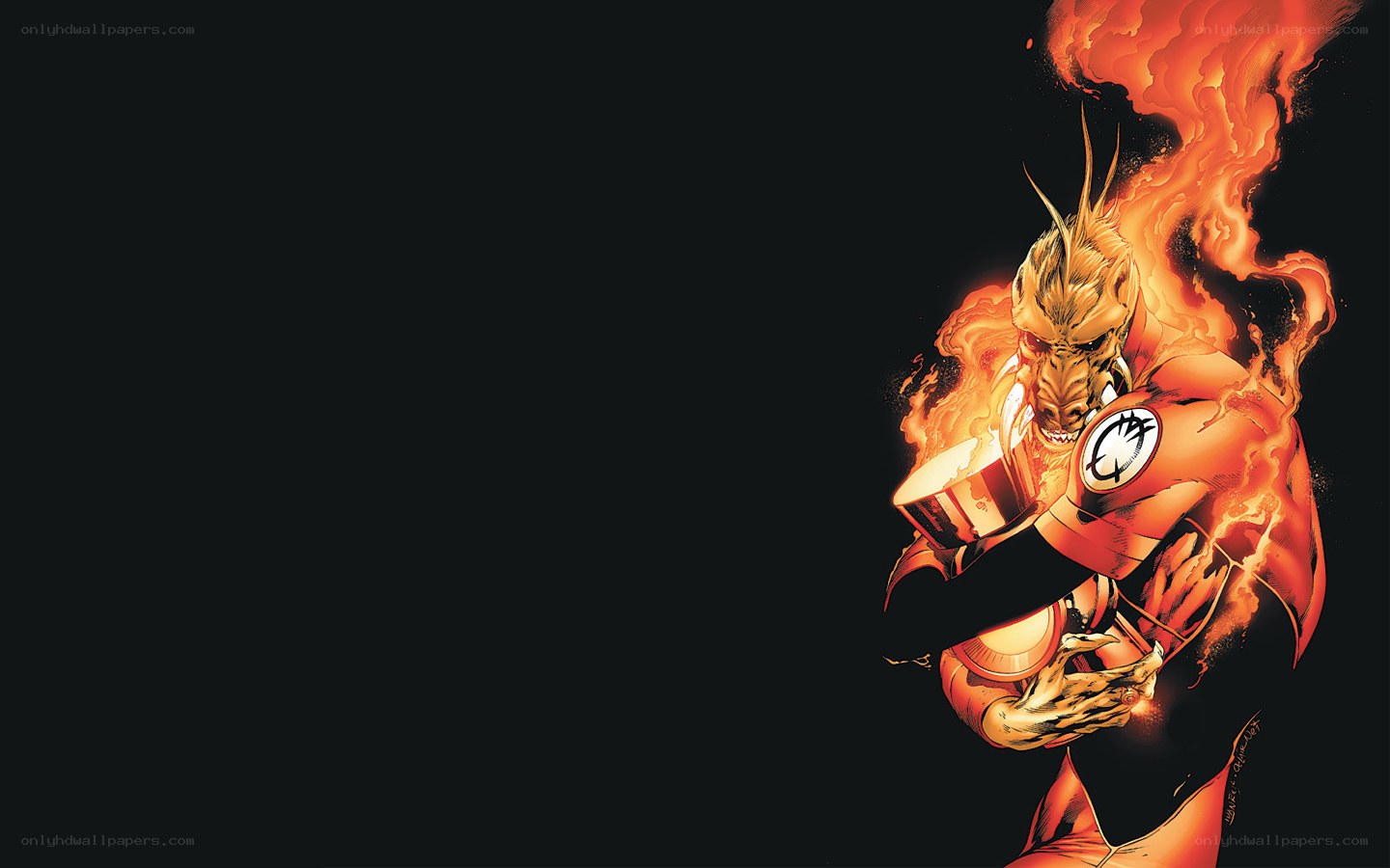 fire-powered superhero in action