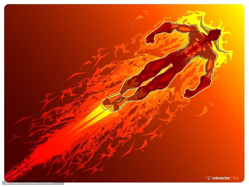 fire-powered superhero in flight