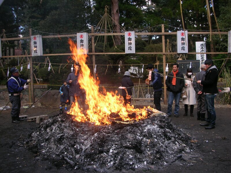 Fire ritual at a Japanese shrine