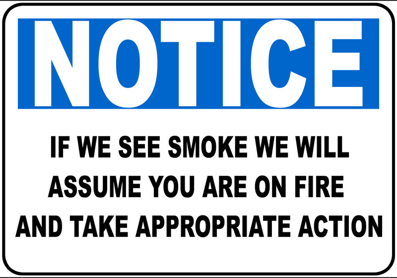 Fire safety notice sign