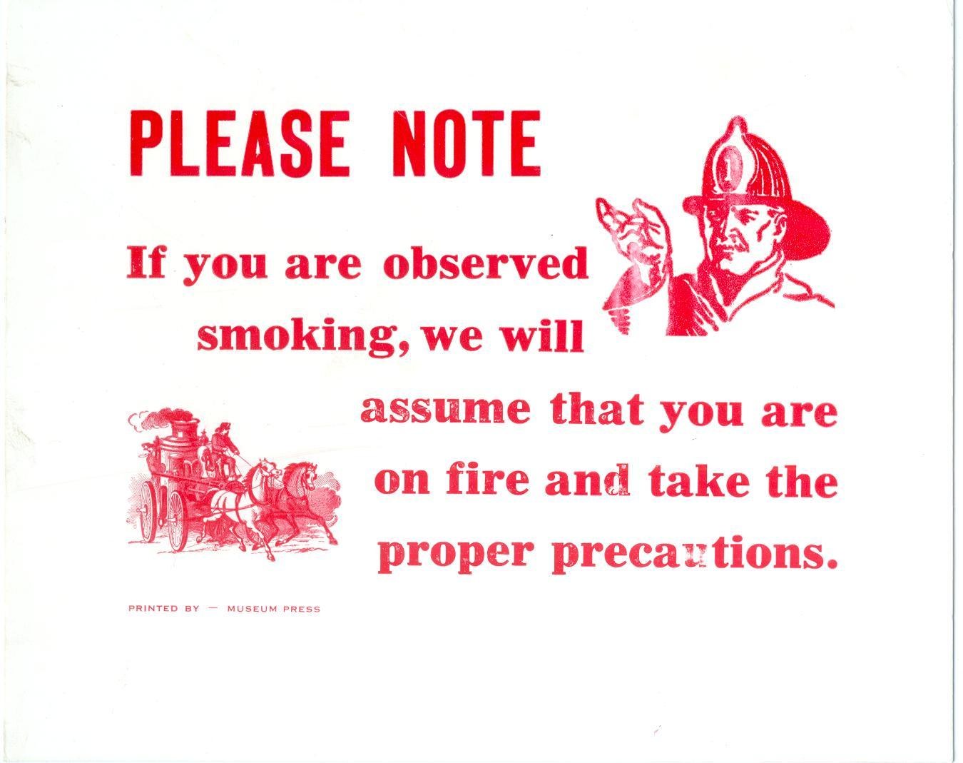 Fire safety warning sign