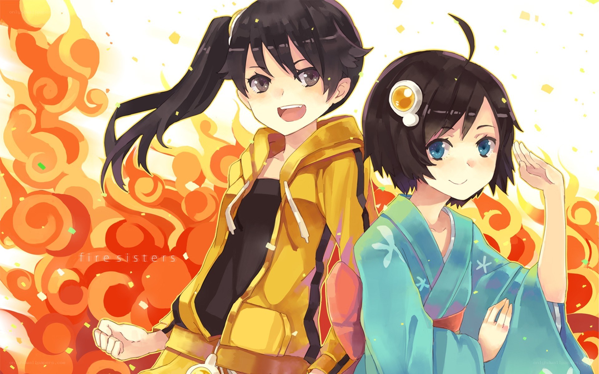 fire sisters anime art