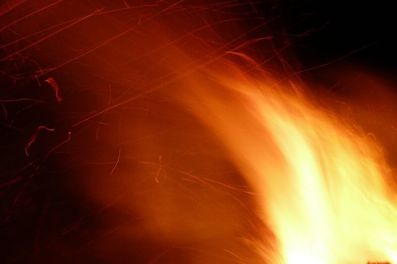 Fire Sparks at Night — Orange, Dramatic