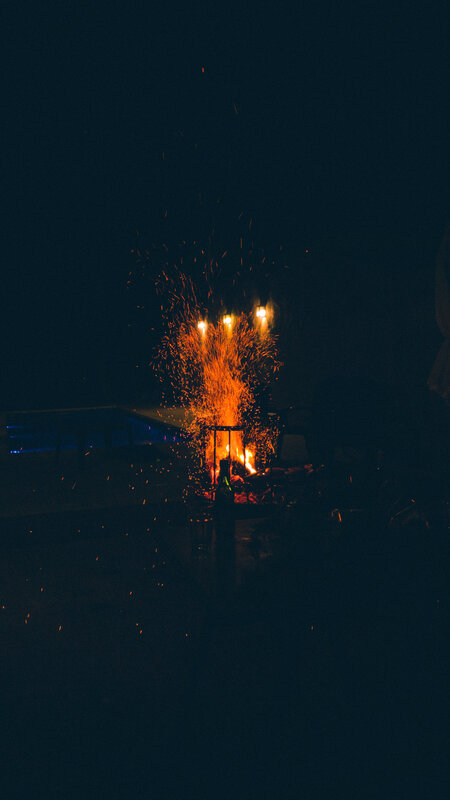 Fire Sparks at Night